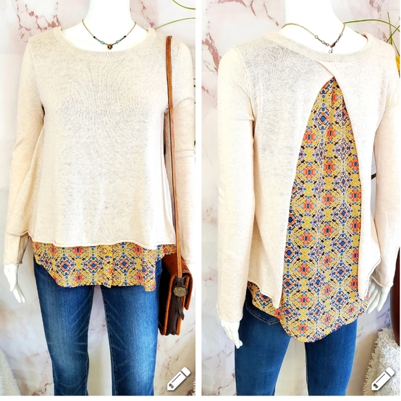 Anthropologie Sweaters - Anthropologie Yellow Bird split back sweater